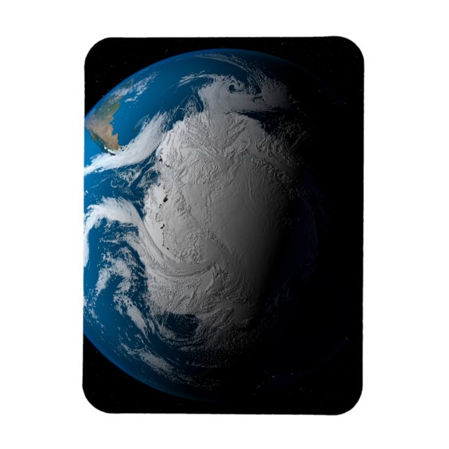 Ful Earth Showing Simulated Clouds Over Antarctica Magnet (Vertical)