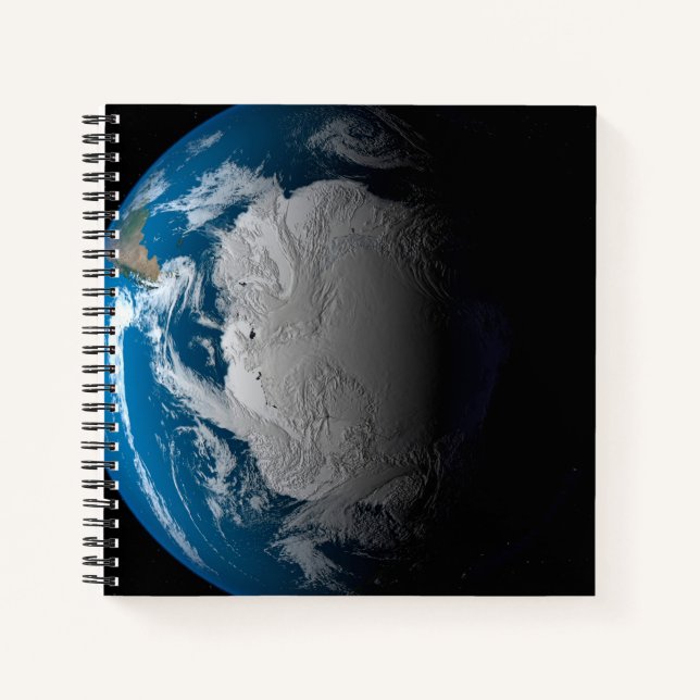 Ful Earth Showing Simulated Clouds Over Antarctica Notebook (Front)