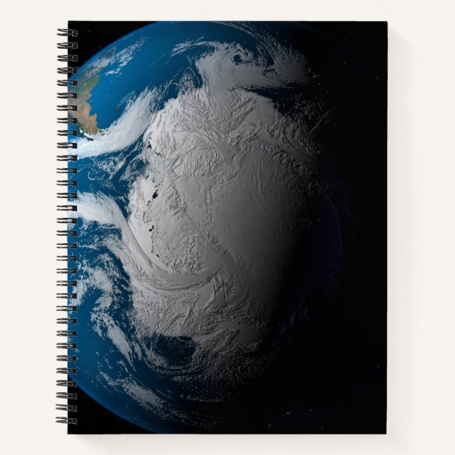 Ful Earth Showing Simulated Clouds Over Antarctica Notebook (Front)