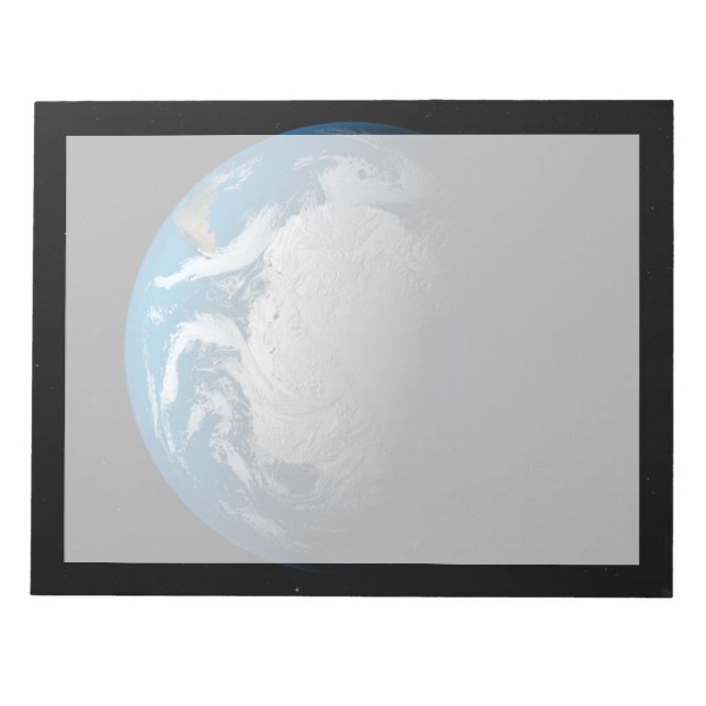 Ful Earth Showing Simulated Clouds Over Antarctica Notepad (Front)