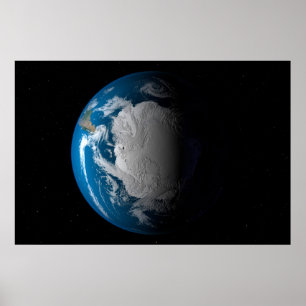 Ful Earth Showing Simulated Clouds Over Antarctica Poster