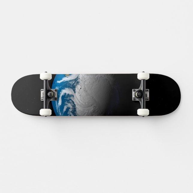 Ful Earth Showing Simulated Clouds Over Antarctica Skateboard (Horz)