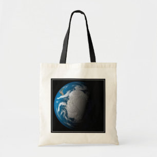 Ful Earth Showing Simulated Clouds Over Antarctica Tote Bag