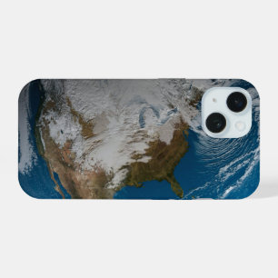Ful Earth With Simulated Clouds Over North America iPhone 15 Case