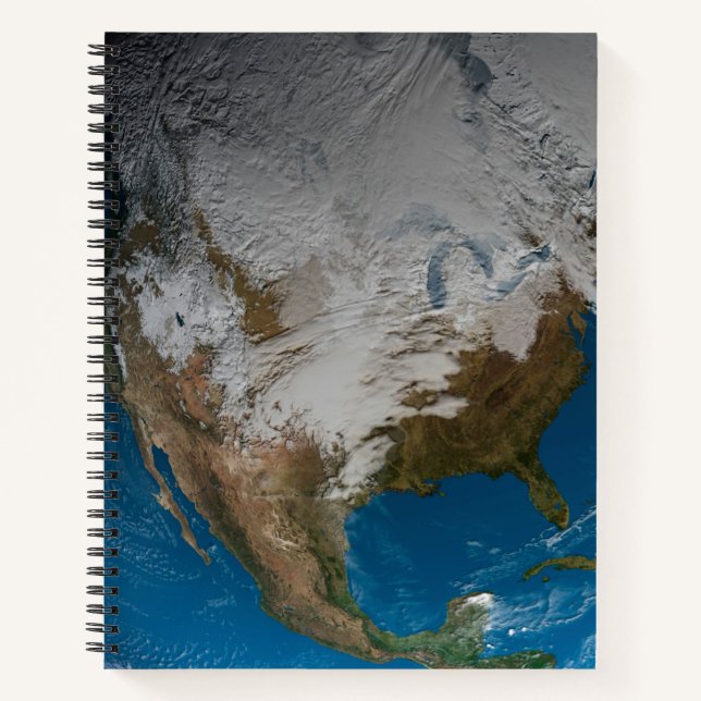 Ful Earth With Simulated Clouds Over North America Notebook (Front)