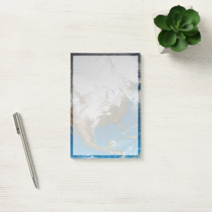 Ful Earth With Simulated Clouds Over North America Post-it Notes