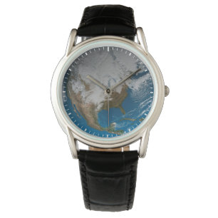 Ful Earth With Simulated Clouds Over North America Watch