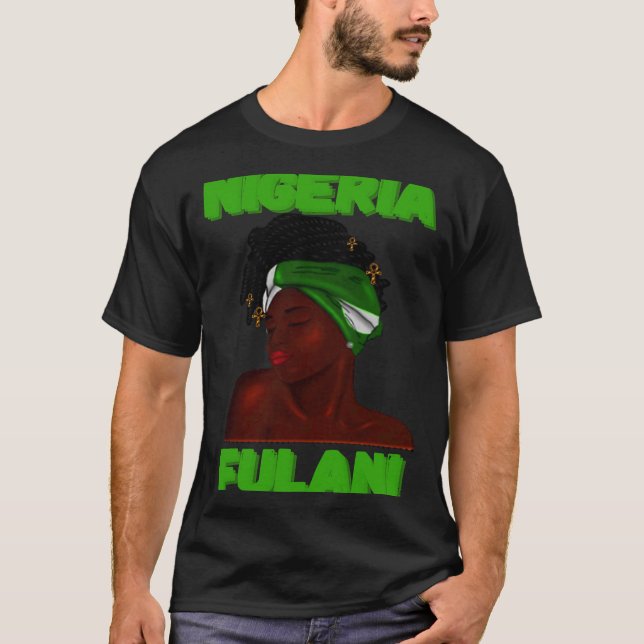 Fulani Girl  Cute Nigerian Girl Of Nigeria T-Shirt (Front)