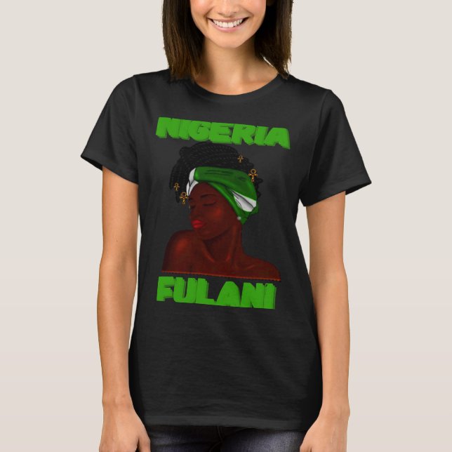 Fulani Girl  Cute Nigerian Girl Of Nigeria T-Shirt (Front)
