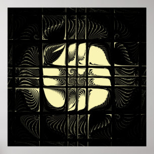 Fulcrum in Grunge Style Fractal Art Poster