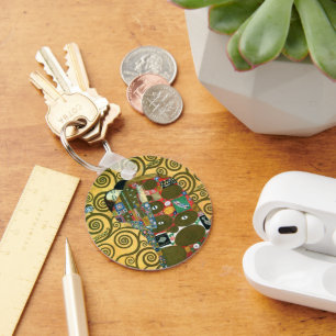 Fulfilment aka The Embrace by Gustav Klimt Key Ring