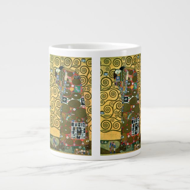 Fulfilment aka The Embrace by Gustav Klimt Large Coffee Mug (Front)