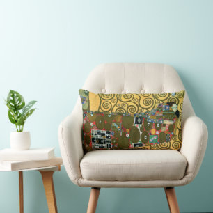 Fulfilment aka The Embrace by Gustav Klimt Lumbar Cushion