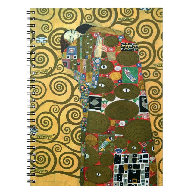 Fulfilment aka The Embrace by Gustav Klimt Notebook (Front)