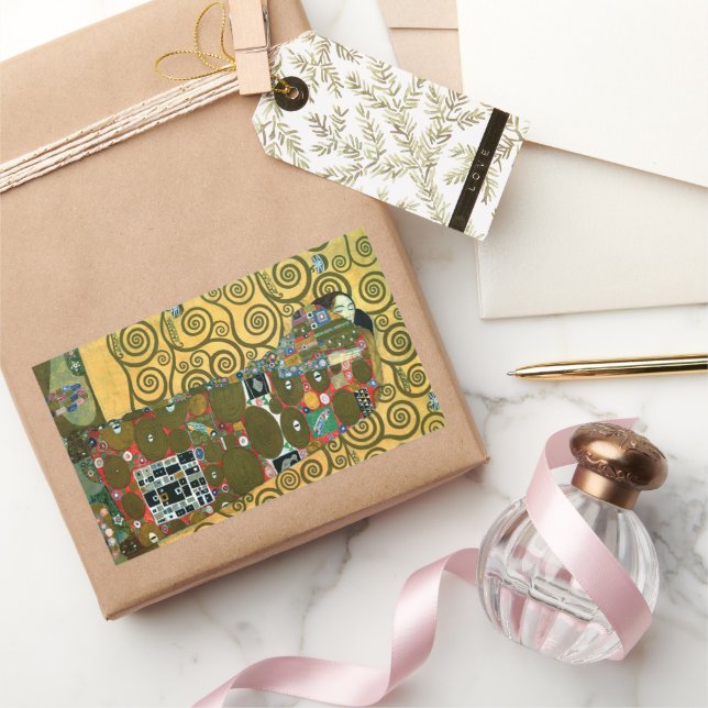 Fulfilment aka The Embrace by Gustav Klimt Rectangular Sticker (Gifting)