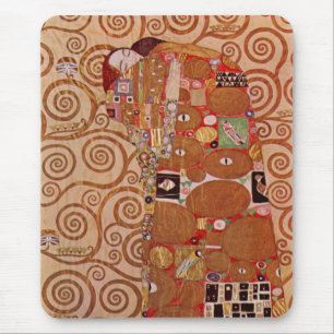 Fulfilment by Gustav Klimt, Vintage Art Nouveau Mouse Pad