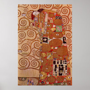 Fulfilment by Gustav Klimt, Vintage Art Nouveau Poster