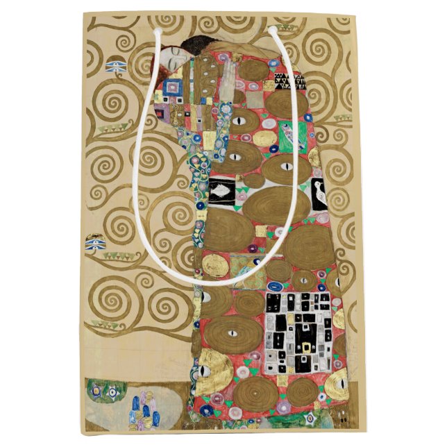 Fulfilment, Gustav Klimt  Medium Gift Bag (Front)