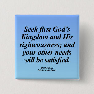 Fulfilment Matthew 6:33 Abbrev 15 Cm Square Badge