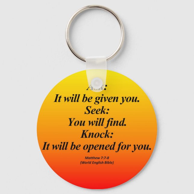Fulfilment Matthew 7:7-8 Abbrev Key Ring (Front)