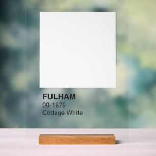 Fulham Cottage White - Clear Background Acrylic Sign