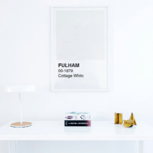 Fulham Cottage White - White Border Poster