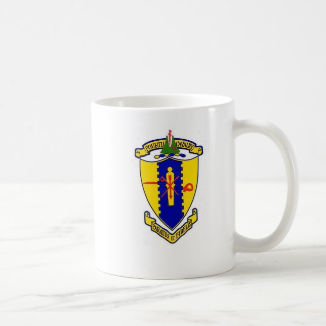 Full 4th Cavalry crest with crossed sabres Coffee Mug (Right)