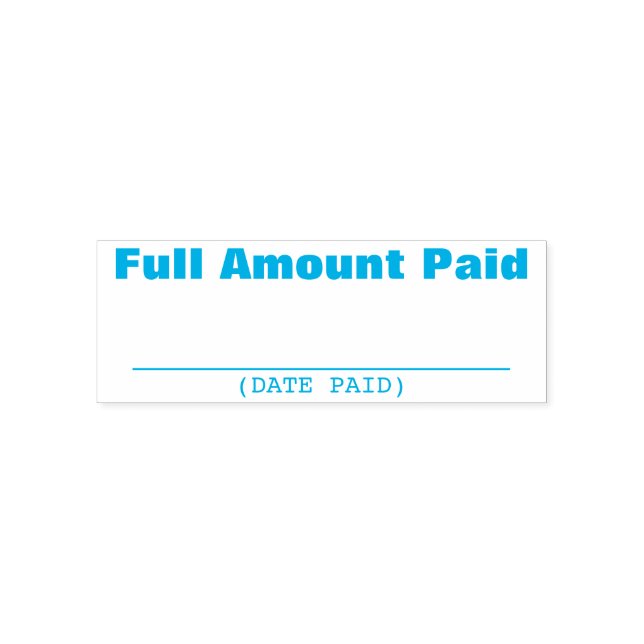 "Full Amount Paid" Rubber Stamp (Design)