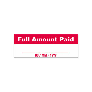 "Full Amount Paid" Rubber Stamp