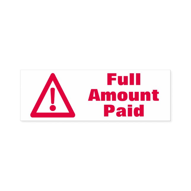 "Full Amount Paid" Rubber Stamp (Design)