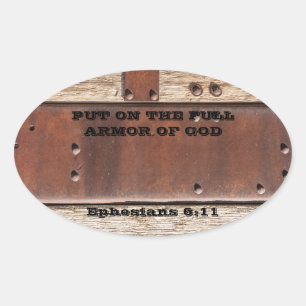 Full Armour of God Ephesians 6:11 Bible verse Oval Sticker