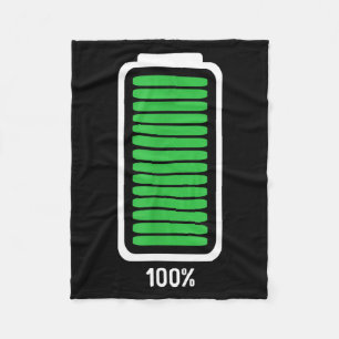 Full Battery Funny Halloween Costume Fleece Blanket