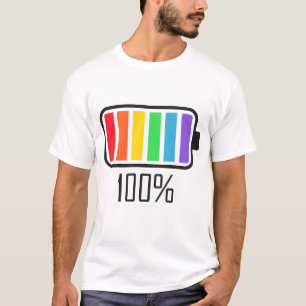 Full Battery Rainbow Colours T-Shirt – LGBTQ+ Prid