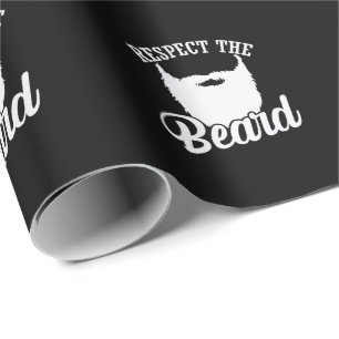 Full beard "Respect the Beard" Wrapping Paper
