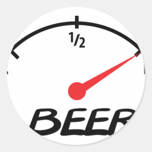 full beer level icon classic round sticker