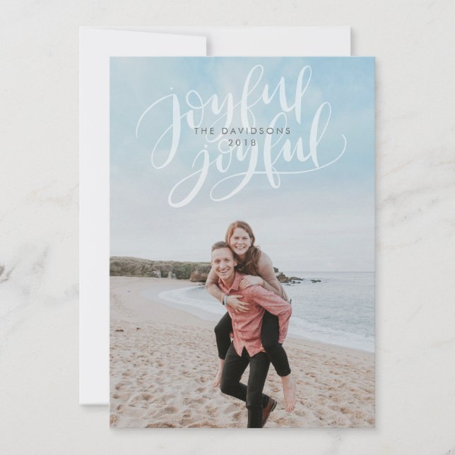 Full Bleed Holiday Photo Card with Joyful Overlay (Front)