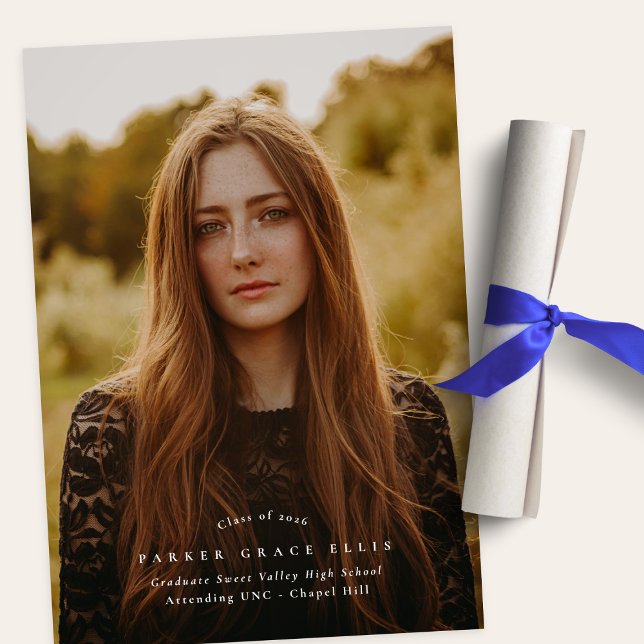 Full Bleed Photo Simple Graduation Announcement (Creator Uploaded)