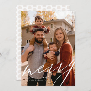 Full-bleed Portrait with Merry in script Holiday Card