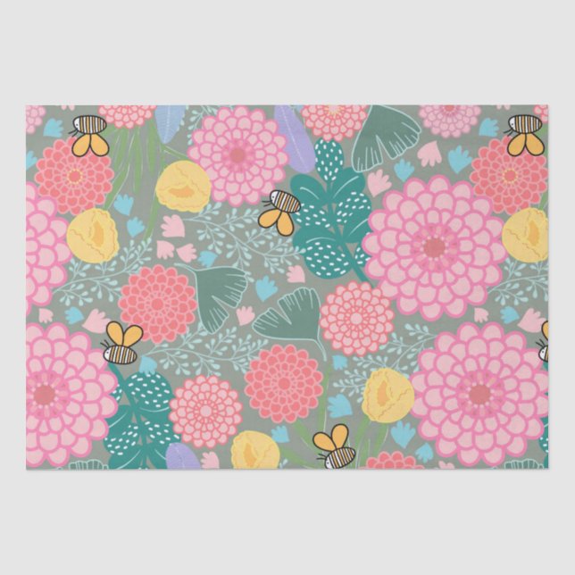 Full Bloom Birthday wrapping paper (Front)