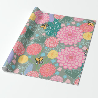 Full Bloom Birthday wrapping paper