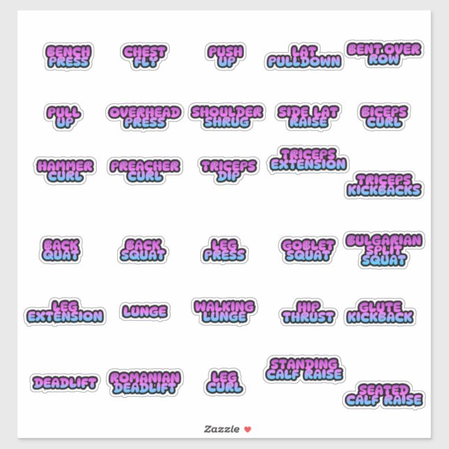 Full Body Workout Planner Stickers (Sheet)
