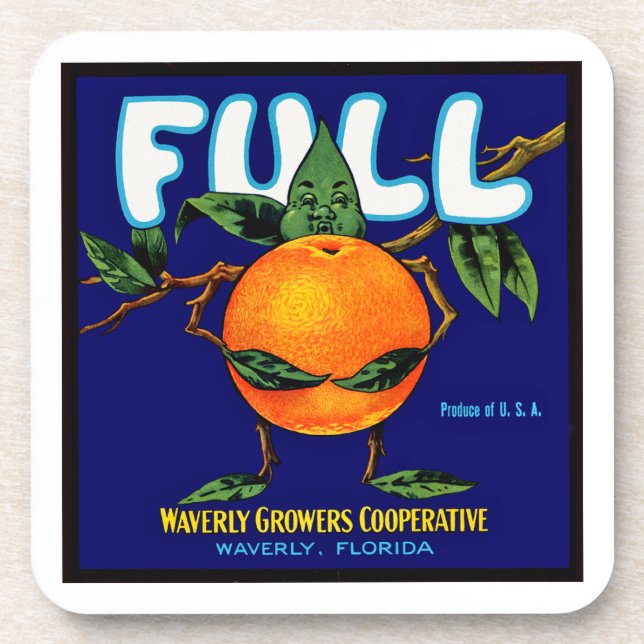 Full Brand Oranges Label Coaster (Front)