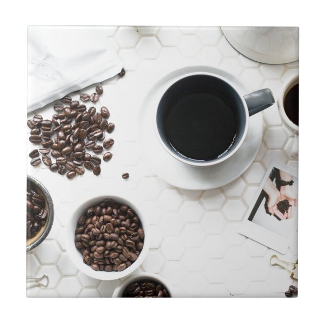 full caff coffee buzz ceramic tile (Front)