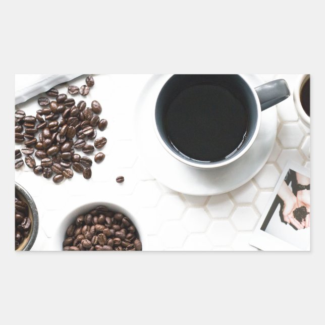 full caff coffee buzz rectangular sticker (Front)