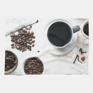 full caff coffee buzz tea towel