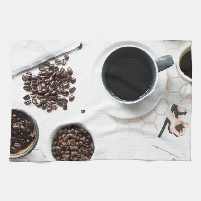 full caff coffee buzz tea towel (Horizontal)