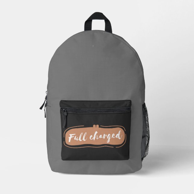 full charged printed backpack (Front)