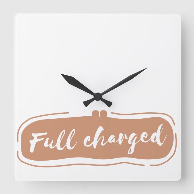 full charged square wall clock (Front)