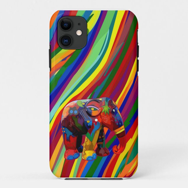 Full colour abstract Elephant Phone Case (Back)