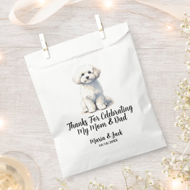 Full Colour Bichon Pet Wedding Favour Bag (Clipped)